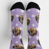 Chaussette Blob de photo personnalisé - Husky flocon de neige (Haut)
