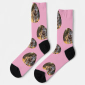 Chaussette Blob de photo personnalisé - Visage de chien Husky (Gauche)