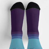 Chaussette Bloc de couleur bleu foncé clair personnalisé (Haut)