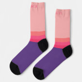 Chaussette Bloc de couleur bleu foncé rose foncé personnalisé (Gauche)