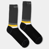 Chaussette Bloc de couleur noir gris-jaune personnalisé (Droite)