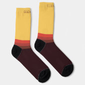 Chaussette Bloc de couleur noir marron jaune personnalisé (Droite)
