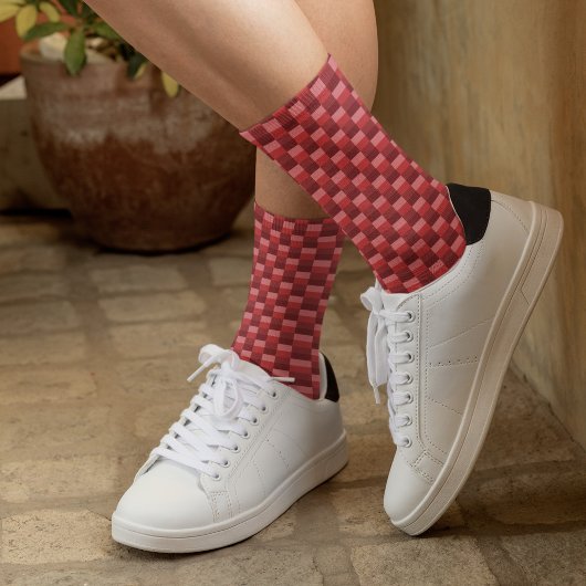 Chaussette Blocs de couleur nuances rouges