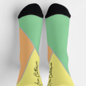 Chaussette Bloque de couleur pastel moderne menthe et pêche a (Haut)