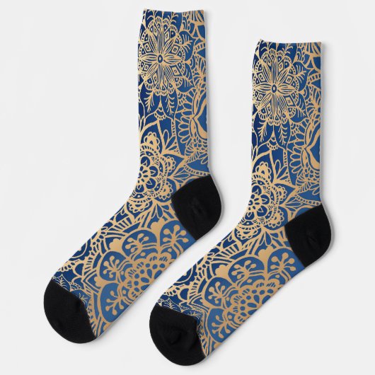 Chaussette Blue and Gold Mandala Pattern (Gauche)