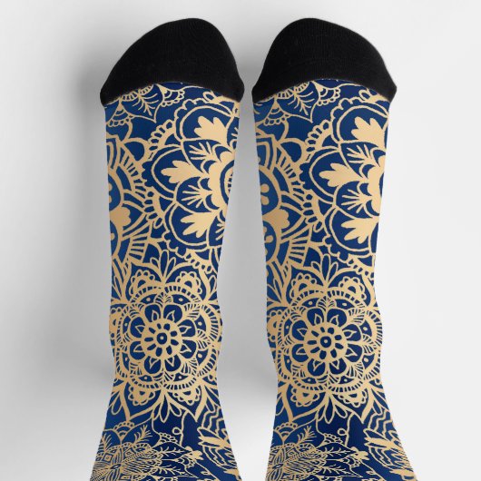 Chaussette Blue and Gold Mandala Pattern (Haut)