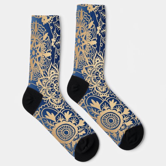 Chaussette Blue and Gold Mandala Pattern (Droite)