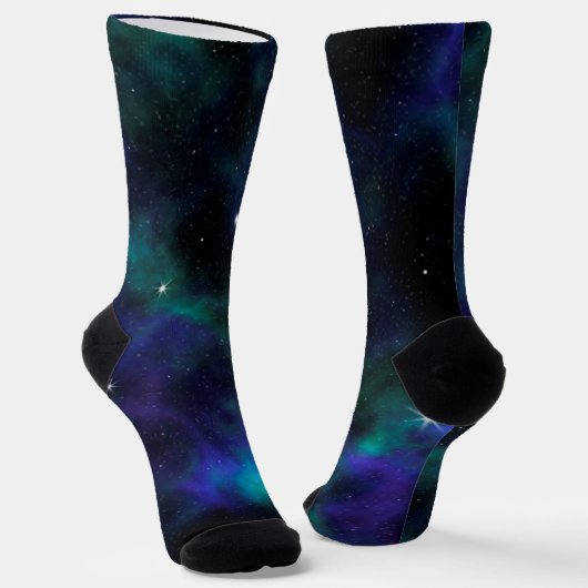 Chaussette Blue and Green Galaxy (Angulaire)