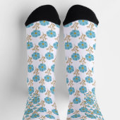 Chaussette Blue Floral Poppies Pattern (Haut)