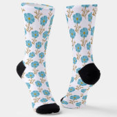 Chaussette Blue Floral Poppies Pattern (Angulaire)