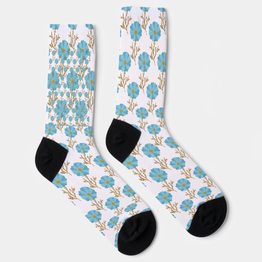 Chaussette Blue Floral Poppies Pattern (Droite)