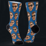 Chaussette Blue Funny Custom Face Photo Crew<br><div class="desc">Chaussettes personnalisées amusantes pour l'équipe du visage personnalisées avec une photo et un arrière - plan bleu. Téléchargez un découpage du visage avec un arrière - plan transparent et il sera automatiquement répliqué sur les chaussettes, des deux côtés. Pour réaliser le découpage, vous pouvez télécharger n'importe quelle application mobile ou...</div>