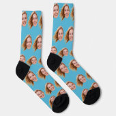 Chaussette Blue Funny Personalized Face Photo Femmes (Droite)