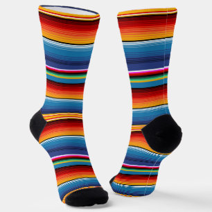 Chaussette Blue Gold Red Sarape mexicaine