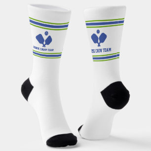 Chaussette Blue Green Pickleball Paddles Équipe personnalisée
