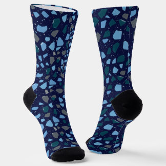 Chaussette Blue Hour Terrazzo Seamless Pattern