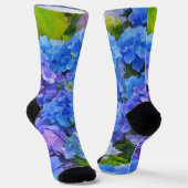 Chaussette Blue Hydrangea Aquarelle Art Chaussettes folles (Angulaire)
