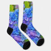 Chaussette Blue Hydrangea Aquarelle Art Chaussettes folles (Droite)