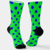 Chaussette Blue On Green Polka Dots Pattern Design