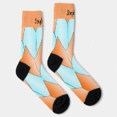Chaussette Blue Orange Art Deco Design Socks (Droite)