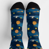 Chaussette Blue Outer Space Planets Seamless Pattern (Haut)