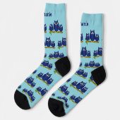 Chaussette Blue Owls Design Personalised (Gauche)