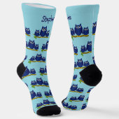 Chaussette Blue Owls Design Personalised (Angulaire)