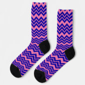 Chaussette Blue Pink Chevron Zigzag Design  (Gauche)