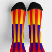 Chaussette Blue Red Yellow Striped Pattern (Haut)