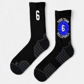 Chaussette Blue Volleball Custom Nom de l'équipe et numéro du (Gauche)