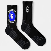 Chaussette Blue Volleball Custom Nom de l'équipe et numéro du (Droite)