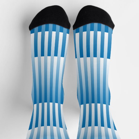 Chaussette Blue White Striped Pattern (Haut)