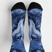 Chaussette Blue Wolf Cosmic Sky Stars Personnalisé (Haut)