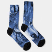 Chaussette Blue Wolf Cosmic Sky Stars Personnalisé (Droite)
