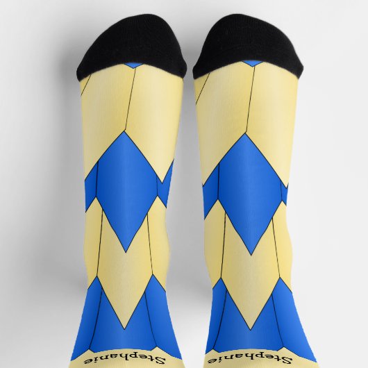 Chaussette Blue Yellow Art Deco Design Socks (Haut)