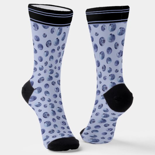 Chaussette Blueberry Motif Nom personnalisé Bleu (Angulaire)