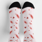 Chaussette Blush Pink Red Hearts (Haut)