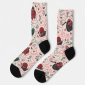 Chaussette Blush Rose Funny Kitten Love Fer Tangle Noël (Gauche)