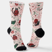 Chaussette Blush Rose Funny Kitten Love Fer Tangle Noël (Angulaire)