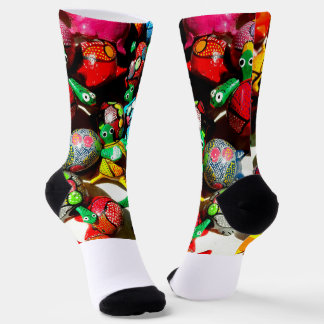 Chaussette Bobble Head Turtle Crew Socks - Colorful