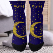Chaussette Boho Céleste Femme Whimsical Lune Étoiles