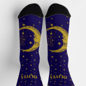 Chaussette Boho Céleste Femme Whimsical Lune Étoiles (Haut)