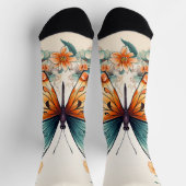 Chaussette Boho Floral Blossom Butterfly Meadow Aquarelle (Haut)