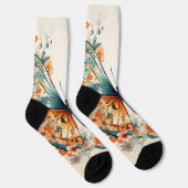 Chaussette Boho Floral Blossom Butterfly Meadow Aquarelle (Droite)