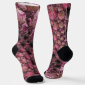 Chaussette Boho Funky Eclectique Rose Noir Abstrait Fractal (Angulaire)