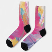 Chaussette Boho hippie pastel arc-en-ciel unicorne teinture r (Gauche)