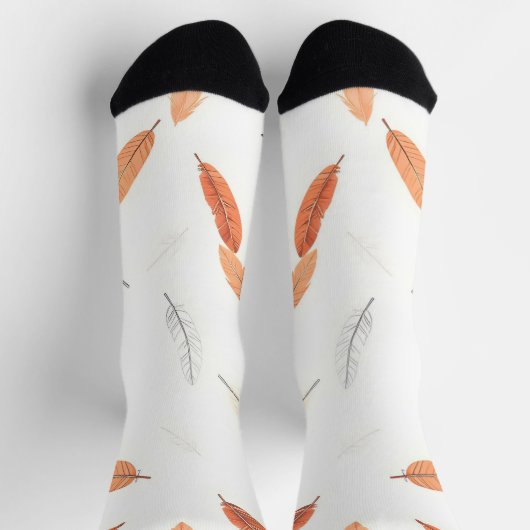 Chaussette Boho Plumes populaires Collection de luxe (Haut)