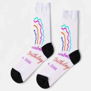 Chaussette Boho Rainbow un anniversaire enfants brillant rétr