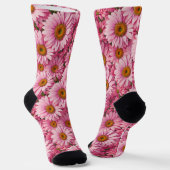 Chaussette Boho rétro chic fleurs florales roses motif (Angulaire)