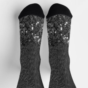 Chaussette Bois rustique faux éclats noir blanc